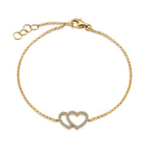 Diamond Interlocking Open Heart Bracelet - Dracakis Jewellers